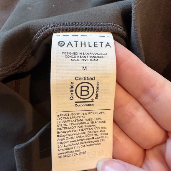 Athleta Salutation Stash Mesh 7/8 Tight Brown M High Rise Leggings - Picture 10 of 10